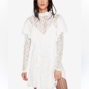 Free People Rock Candy Lace Mock Neck Dress